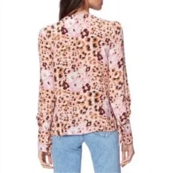 Paige Floral & Leopard Print Silk Top, NWT! - Picture 6 of 17